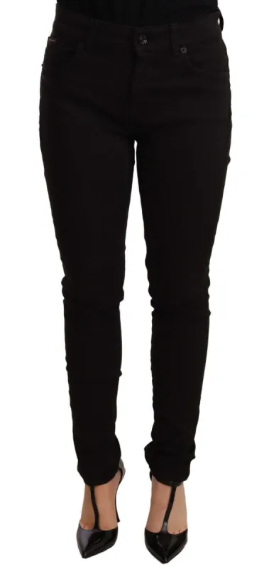 Chic Black Mid-Waist Skinny Denim Jeans sold by Louxly