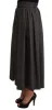 Elegant A-Line Midi Wool Skirt in Gray Zigzag sold by Louxly