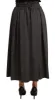 Elegant A-Line Midi Wool Skirt in Gray Zigzag sold by Louxly