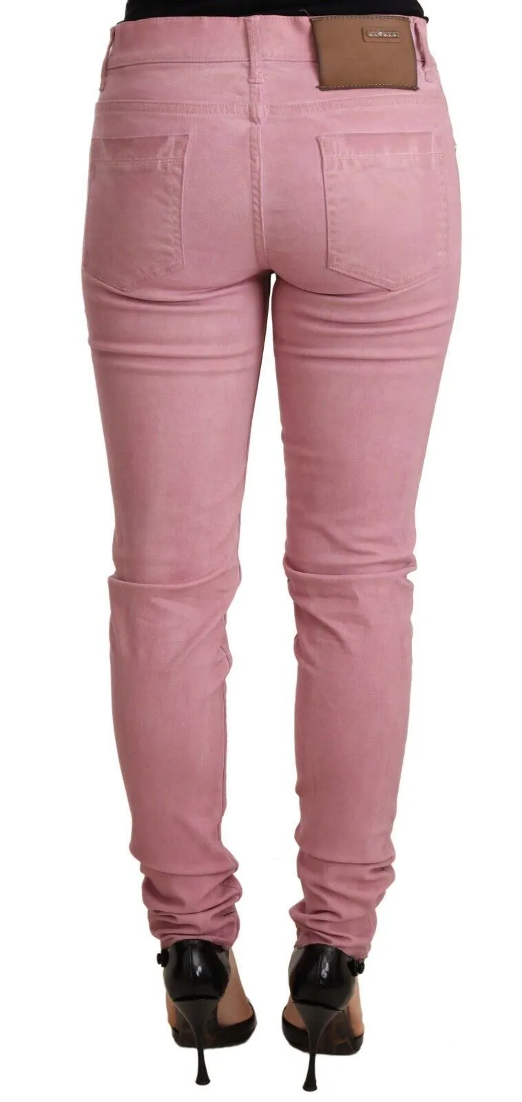 Elegant Slim Fit Pink Denim Jeans sold by Louxly product image thumbnail 3