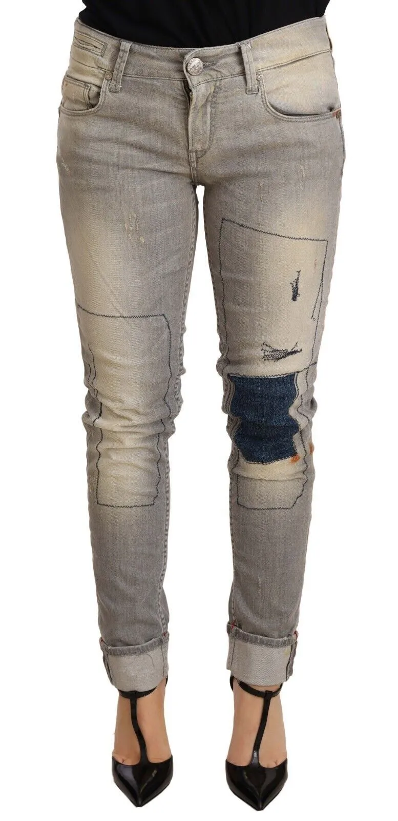Chic Slim Fit Gray Wash Denim Jeans sold by Louxly