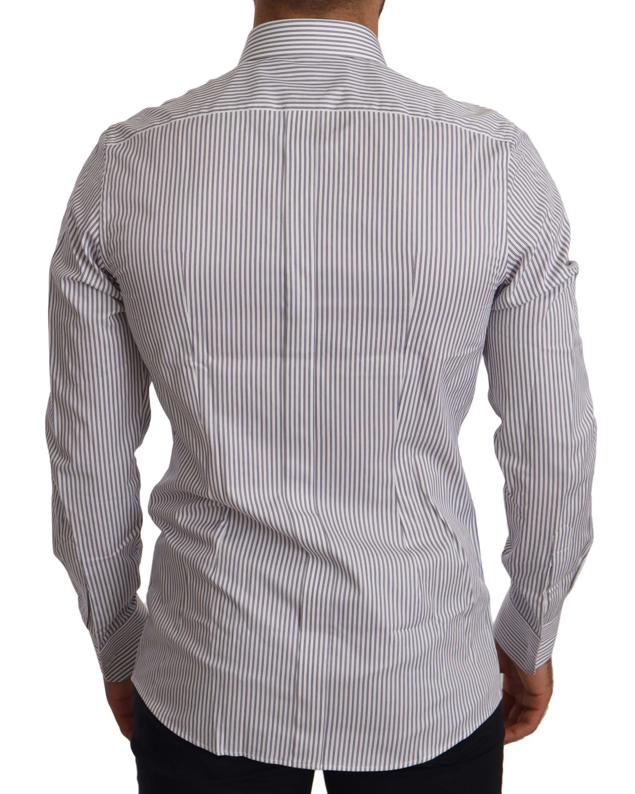 Elegant Slim Fit Striped Cotton Shirt sold by Louxly product image thumbnail 3