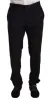 Elegant Black Skinny Tuxedo Trousers sold by Louxly