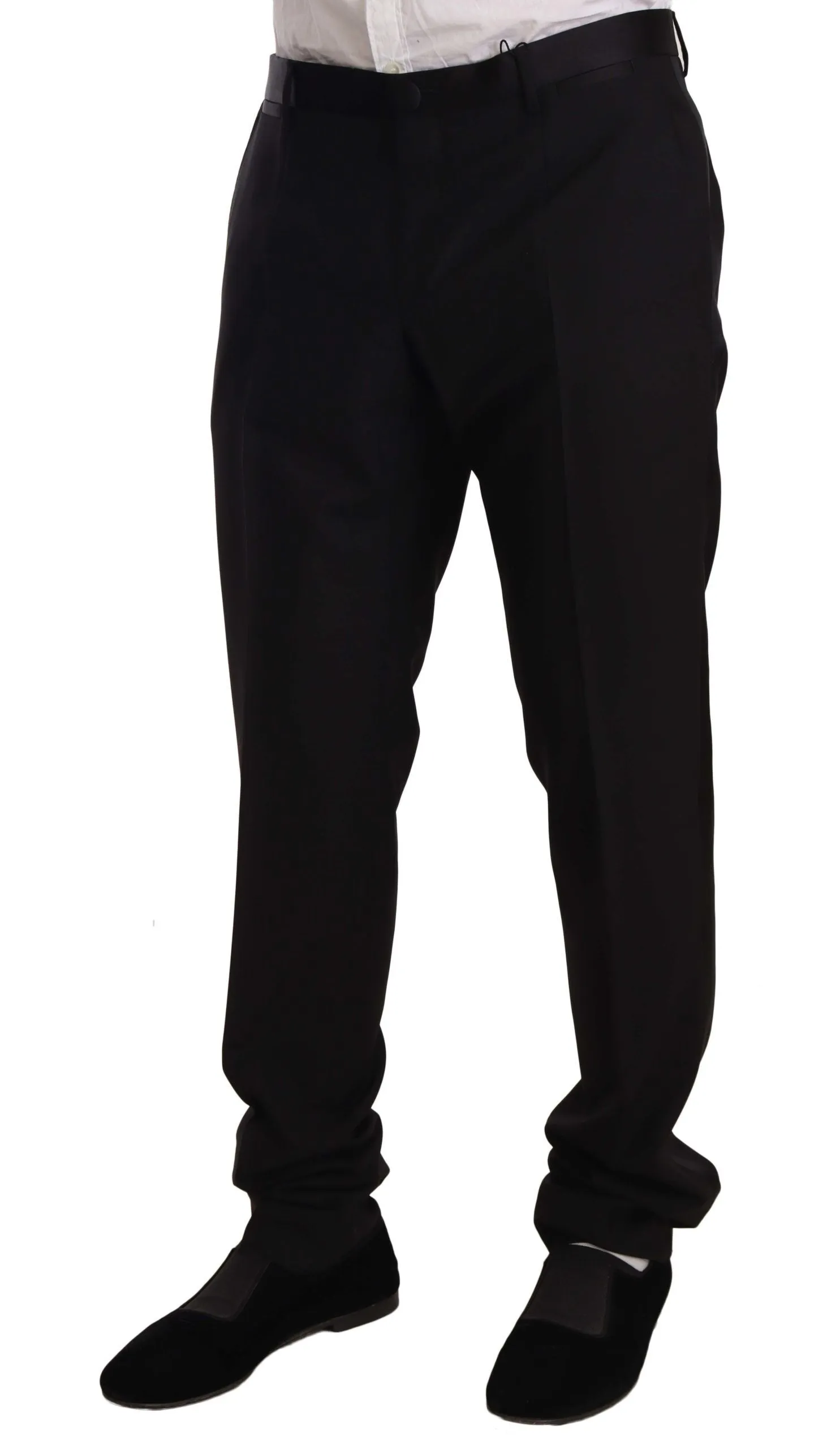 Elegant Black Skinny Tuxedo Trousers sold by Louxly product image thumbnail 2