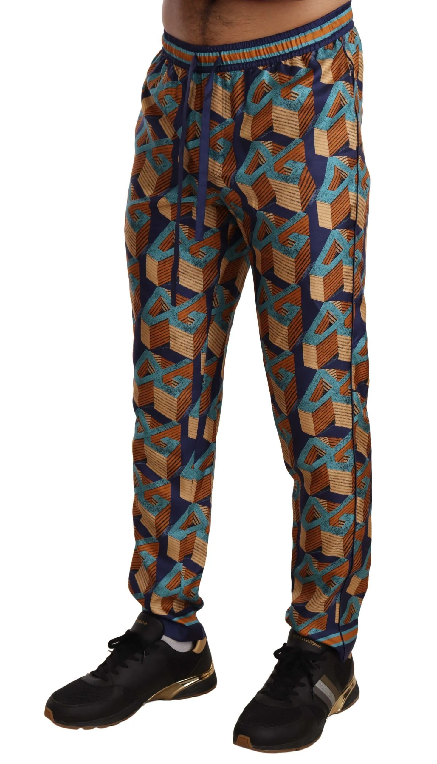 Elegant Silk Jogger Pants with Vibrant Print sold by Louxly product image thumbnail 2