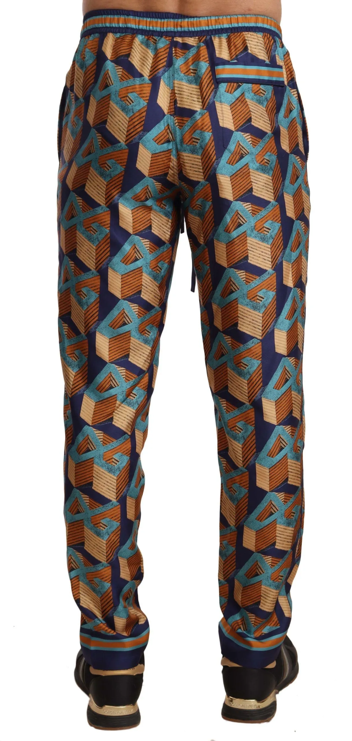 Elegant Silk Jogger Pants with Vibrant Print sold by Louxly product image thumbnail 3