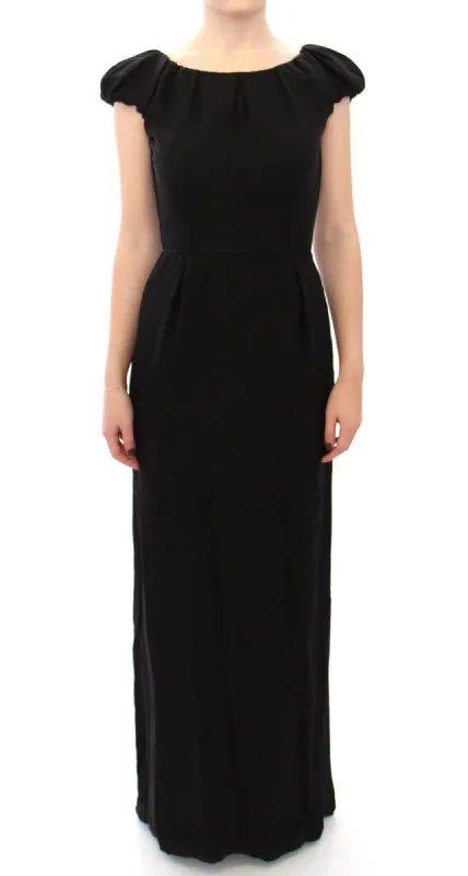 Elegant Silk Shortsleeved Evening Gown made by Louxly