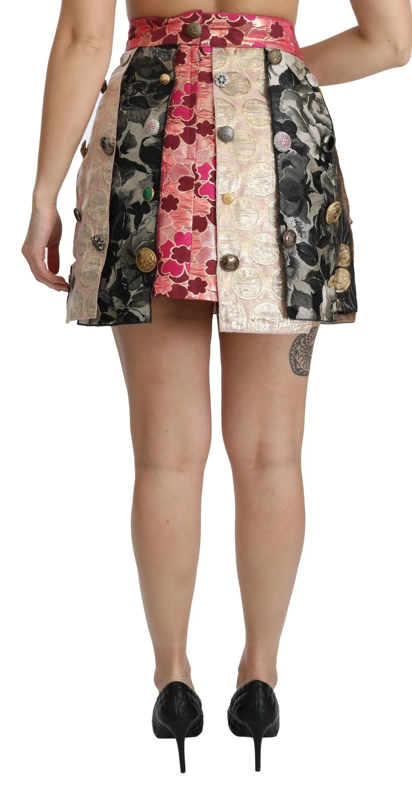 Floral Jacquard Asymmetrical Mini Skirt sold by Louxly product image thumbnail 4
