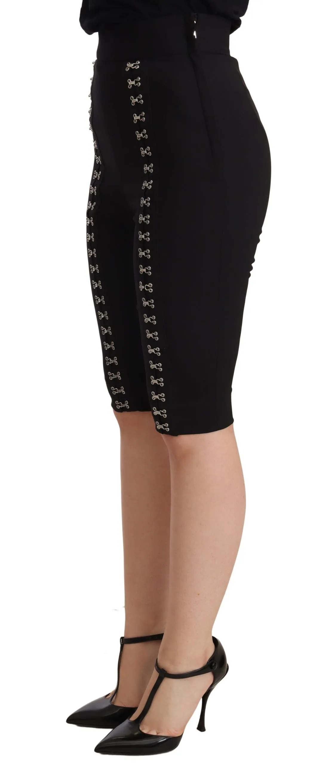Elegant High Waist Black Wool Shorts sold by Louxly product image thumbnail 3