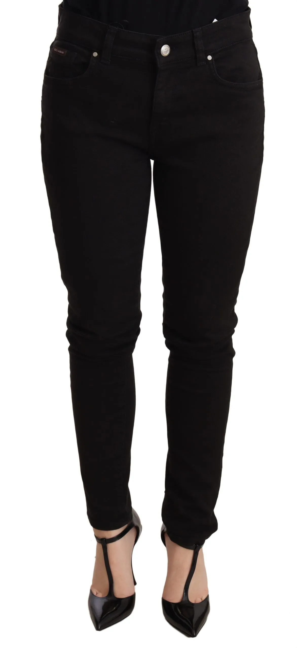 Elegant Black Slim Skinny Jeans sold by Louxly
