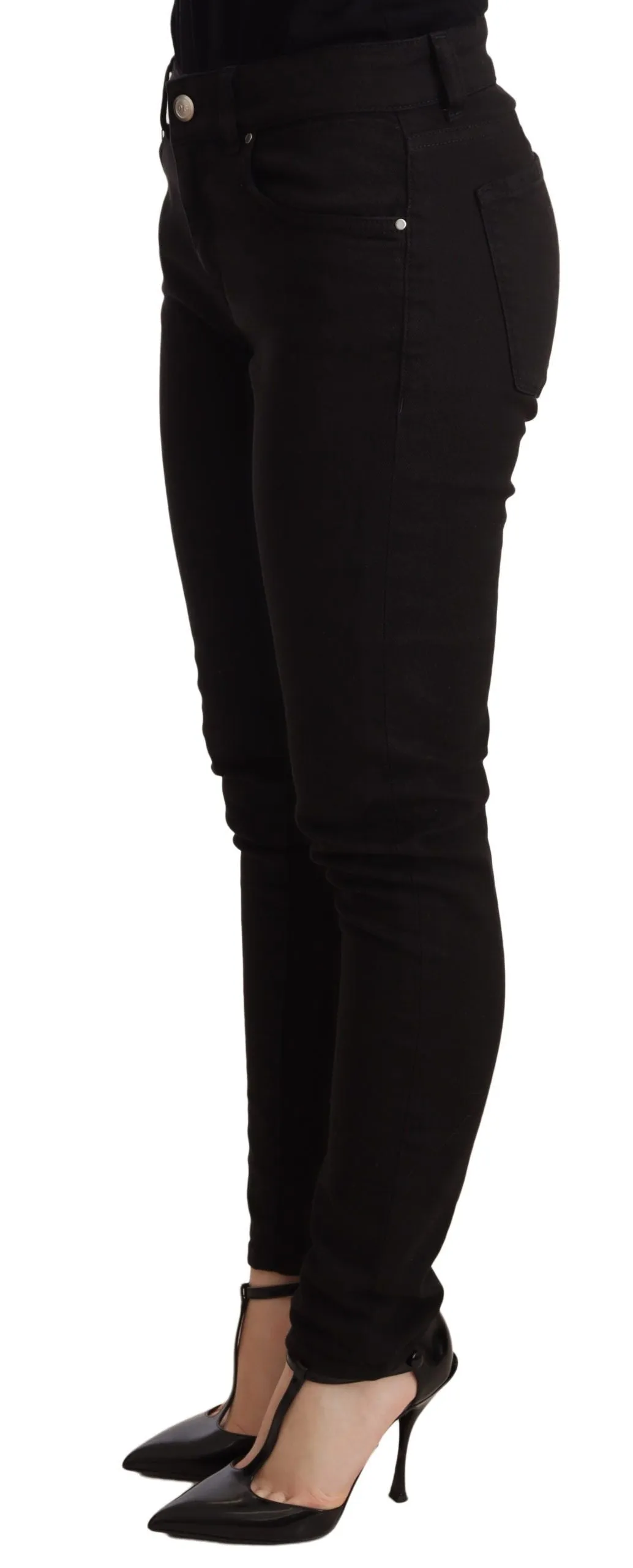 Elegant Slim-Fit Black Denim Jeans sold by Louxly product image thumbnail 2