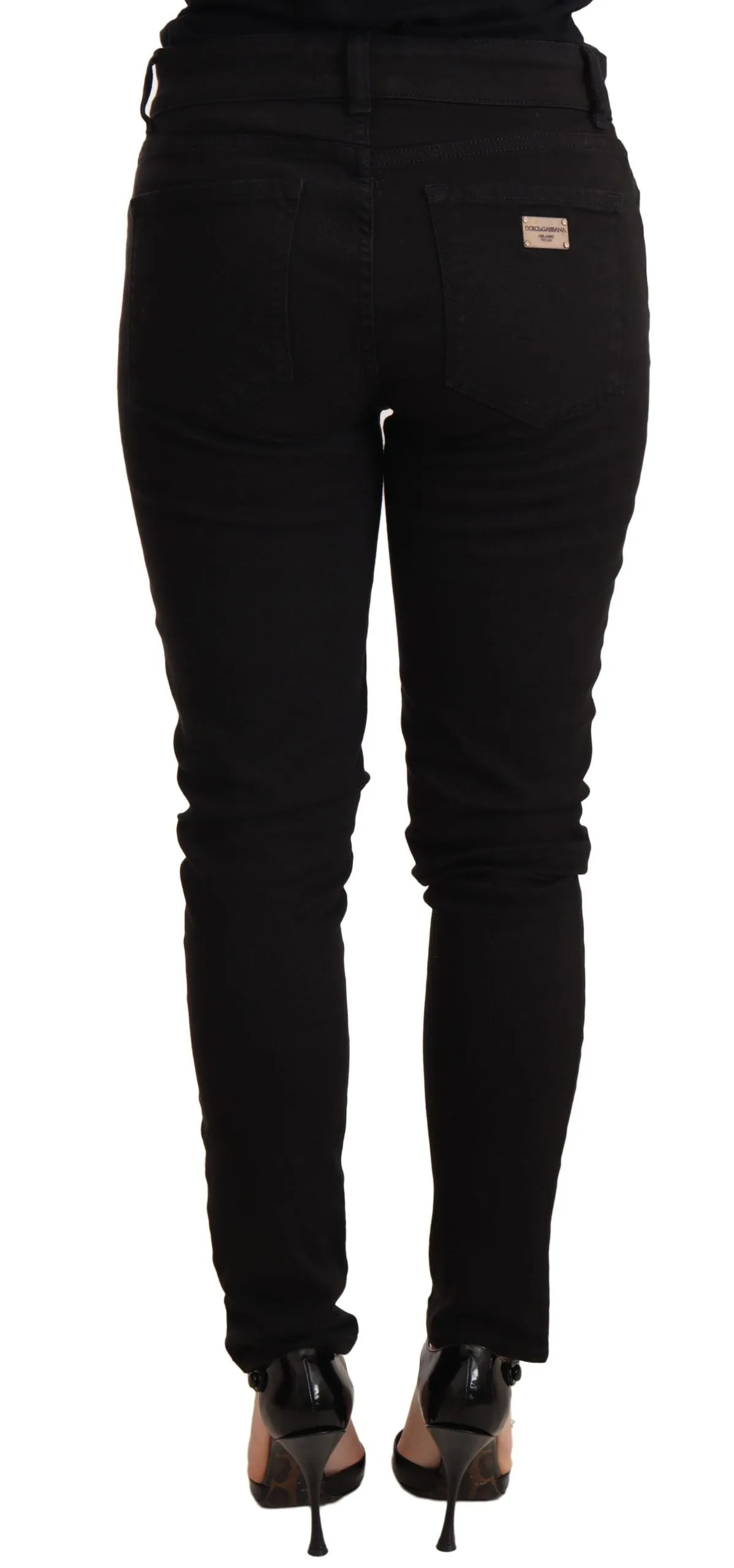 Elegant Slim-Fit Black Denim Jeans sold by Louxly product image thumbnail 3