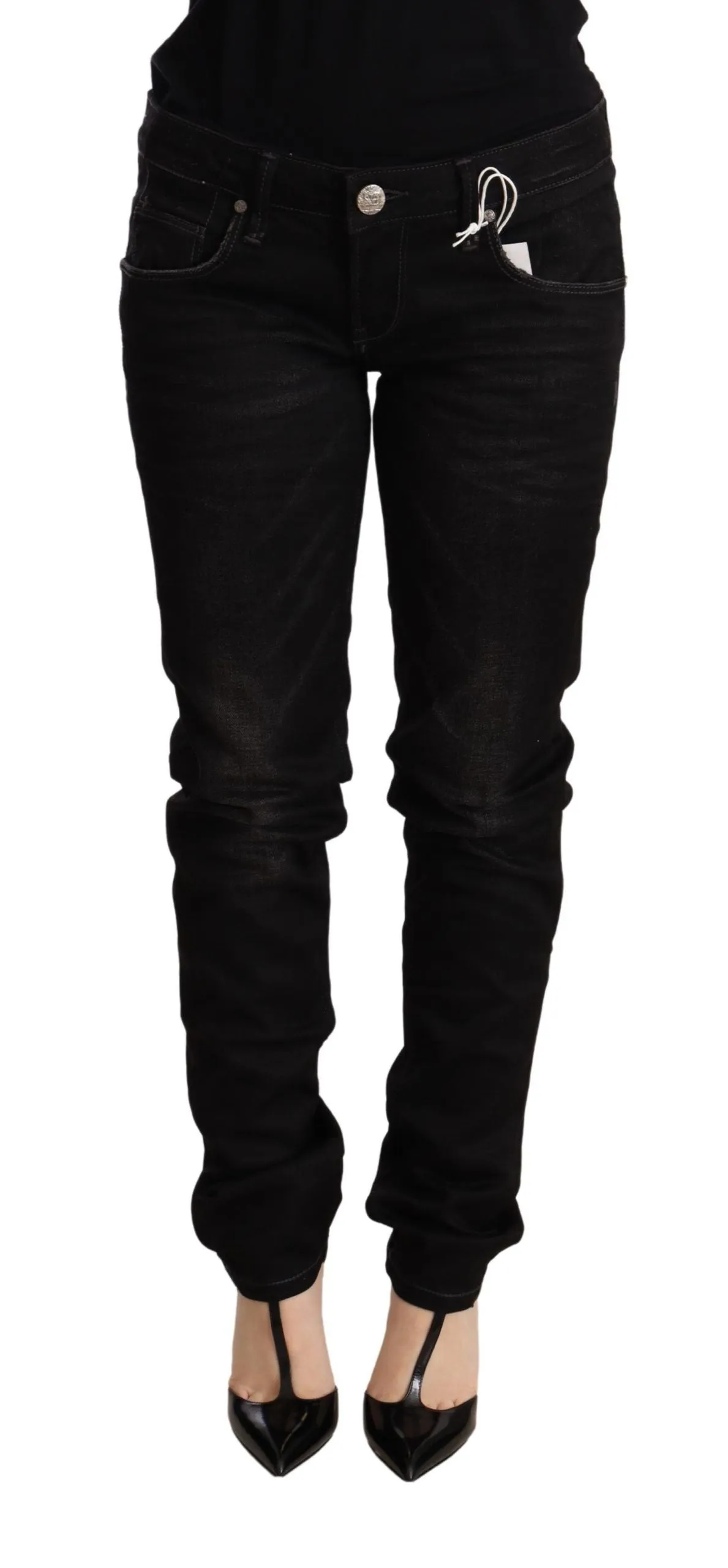 Sleek Black Wash Skinny Jeans sold by Louxly