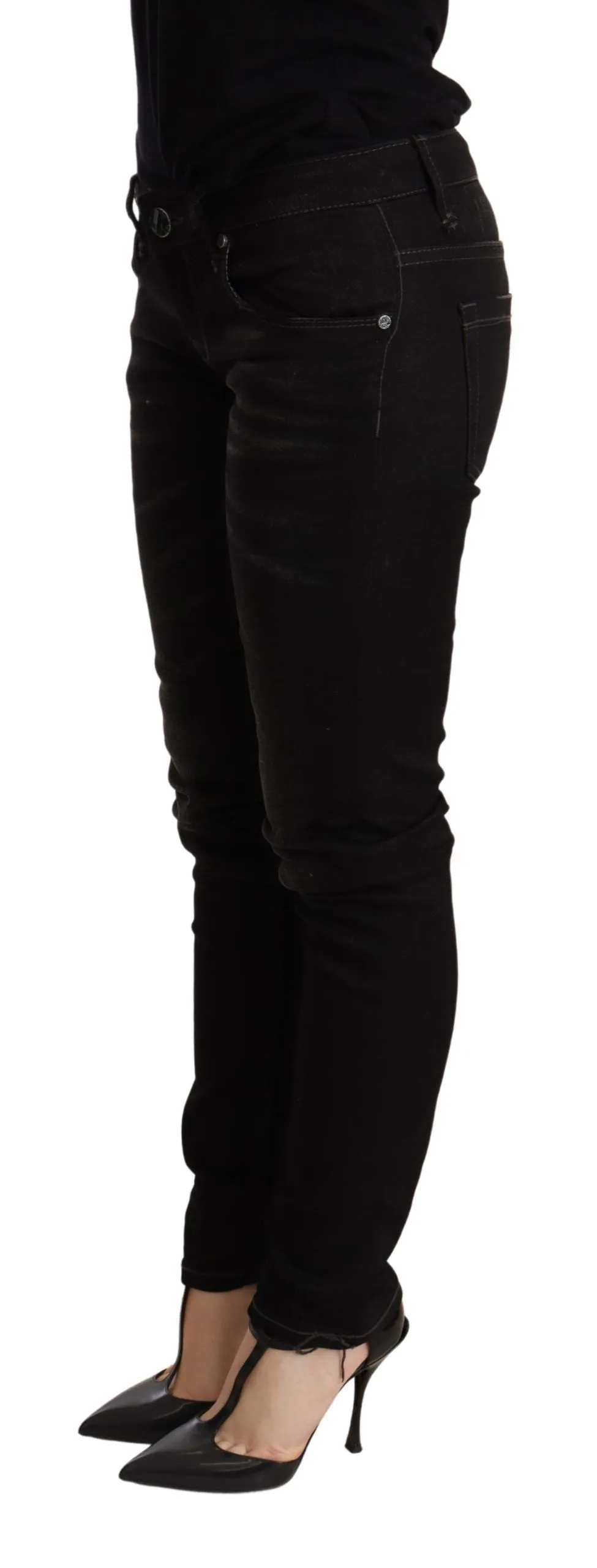 Chic Black Low Waist Skinny Denim sold by Louxly product image thumbnail 2