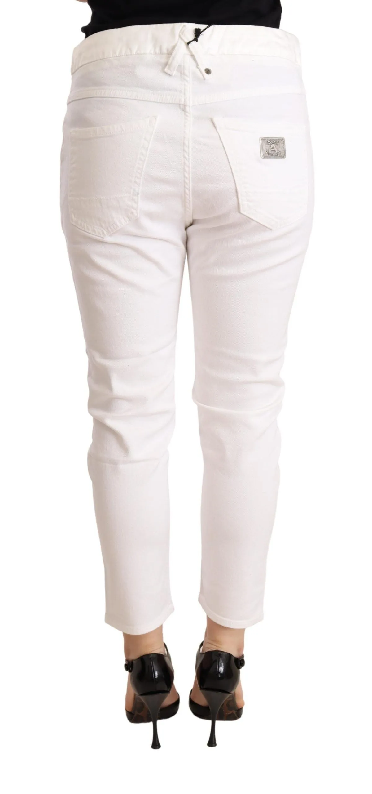 Elegant Slim Fit White Skinny Pants sold by Louxly product image thumbnail 3