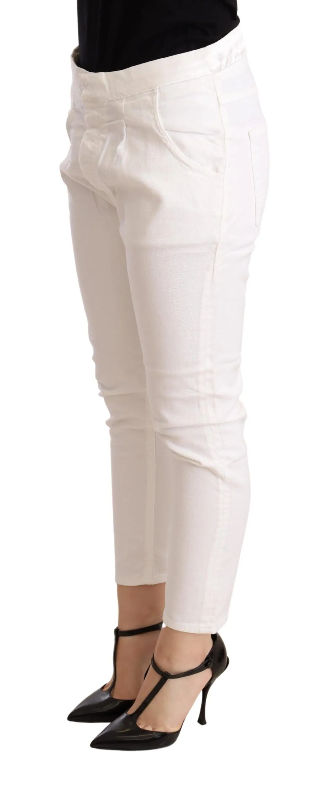 Elegant Slim Fit White Skinny Pants sold by Louxly product image thumbnail 2