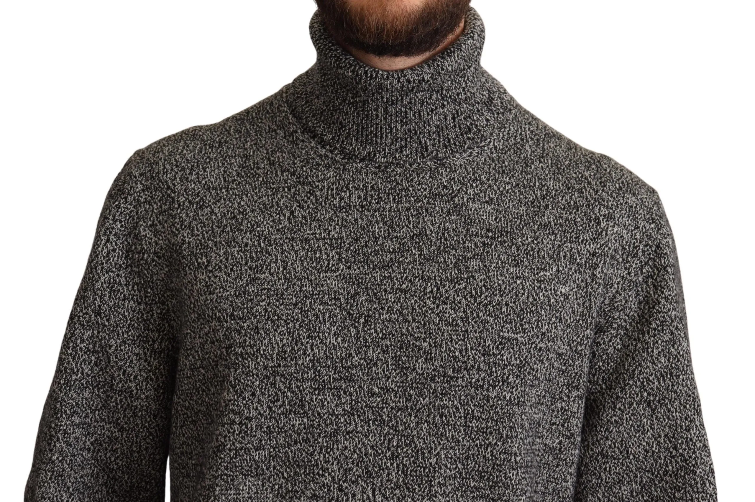 Elegant Gray Cashmere Turtleneck Sweater sold by Louxly product image thumbnail 4