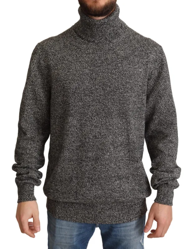 Elegant Gray Cashmere Turtleneck Sweater sold by Louxly