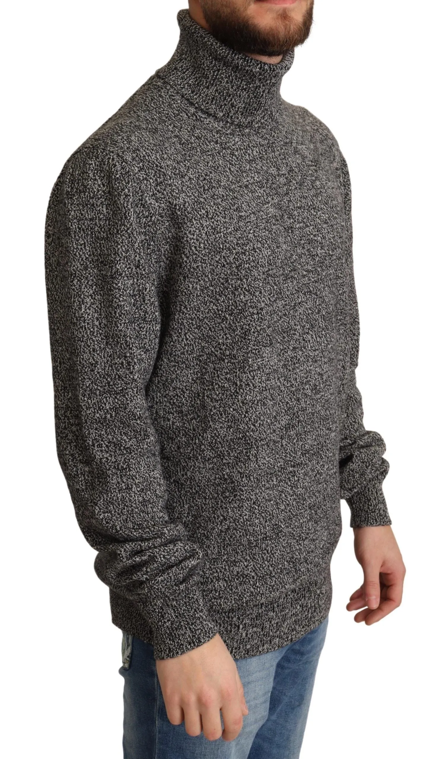 Elegant Gray Cashmere Turtleneck Sweater sold by Louxly product image thumbnail 2