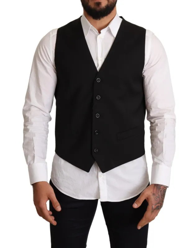 Elegant Black Formal Dress Vest sold by Louxly