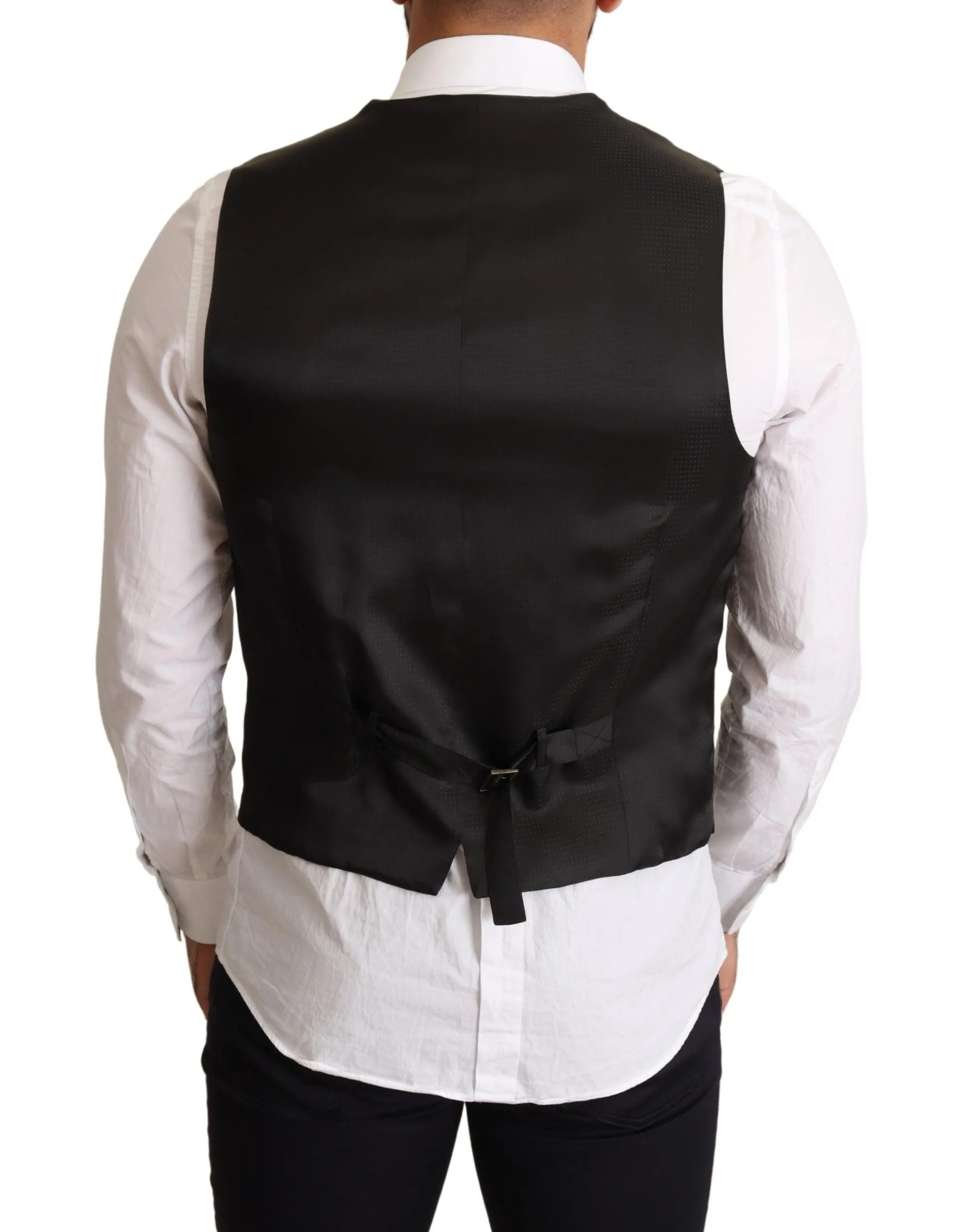 Elegant Black Formal Dress Vest sold by Louxly product image thumbnail 3