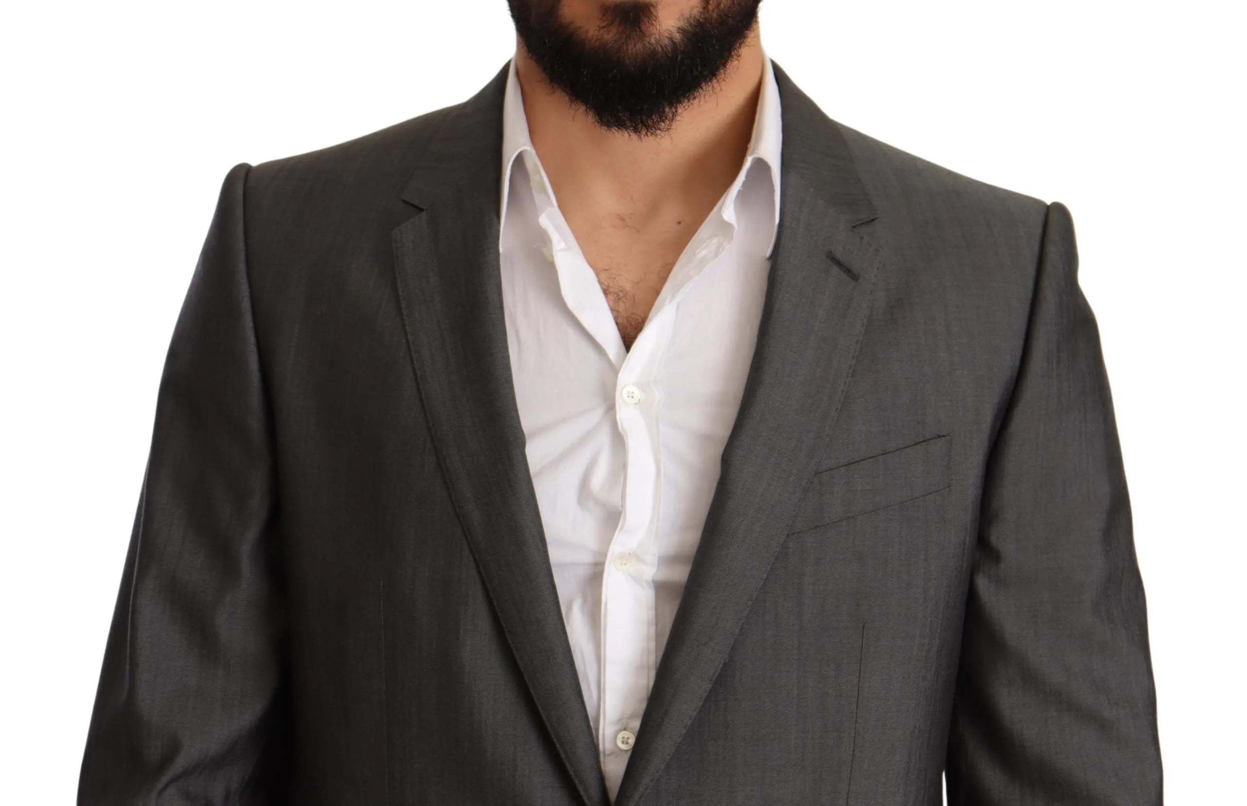 Elegant Martini Slim-Fit Wool Silk Suit sold by Louxly product image thumbnail 4