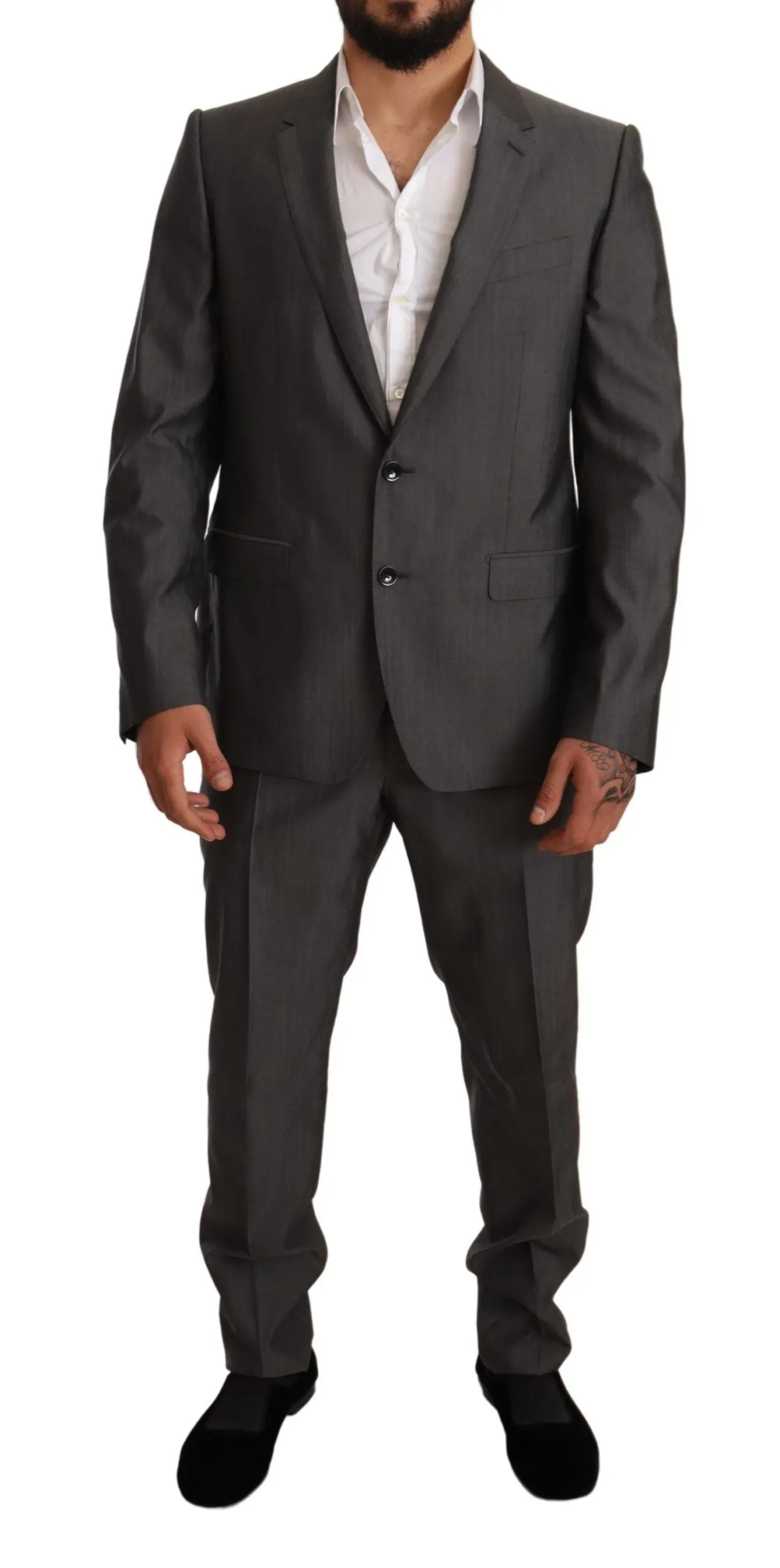 Elegant Martini Slim-Fit Wool Silk Suit sold by Louxly product image thumbnail 3