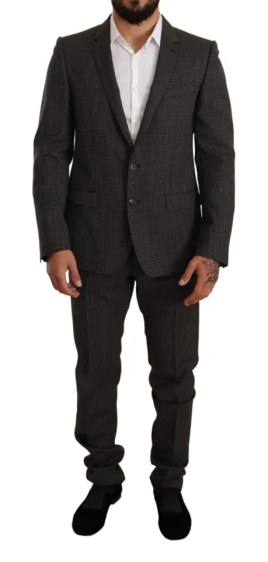 Elegant Gray Martini Woolen Suit Set sold by Louxly