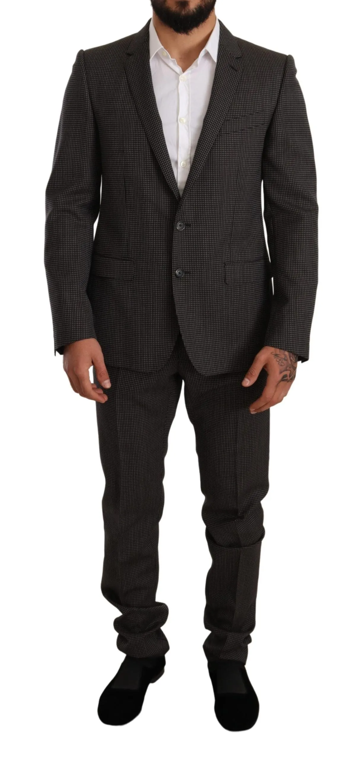 Elegant Gray Martini Woolen Suit Set sold by Louxly