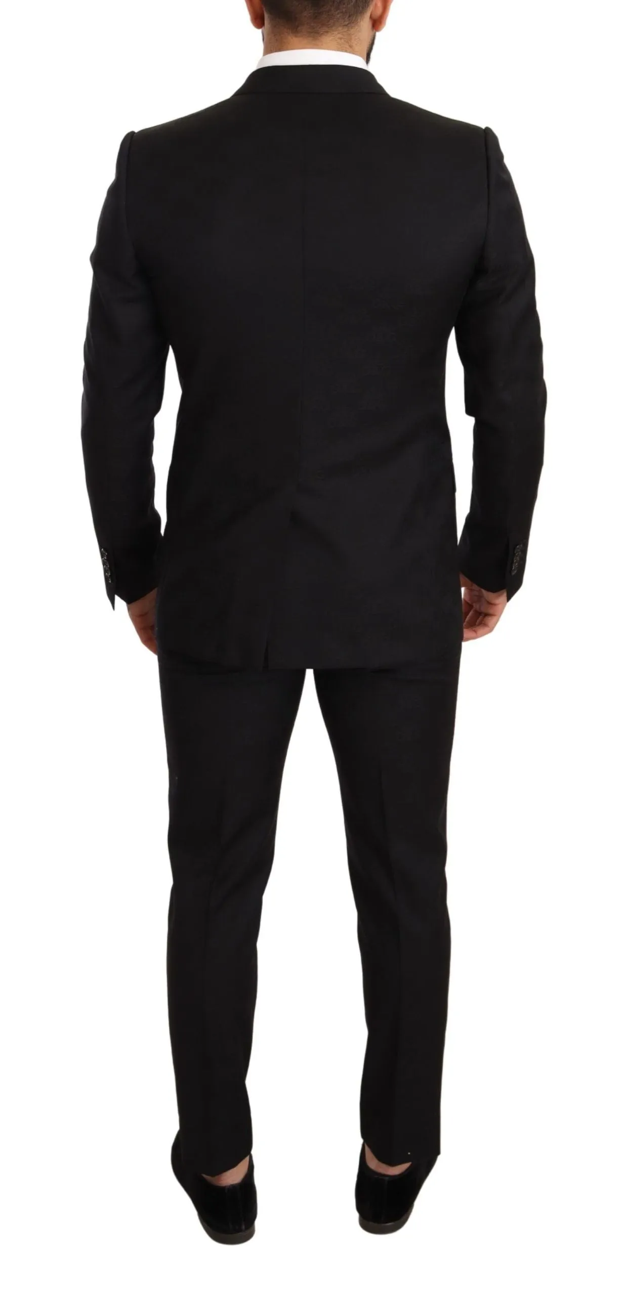Elegant Martini Black Wool Suit sold by Louxly product image thumbnail 3