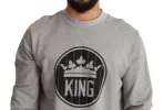 Regal Crown Cotton Sweater - Sophisticated Gray sold by Louxly