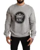 Regal Crown Cotton Sweater - Sophisticated Gray sold by Louxly