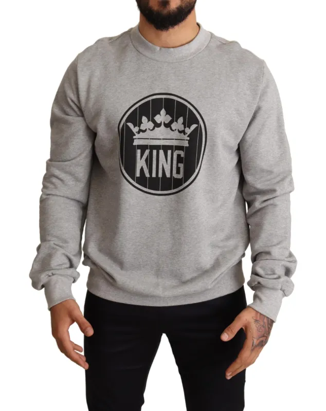 Regal Crown Cotton Sweater - Sophisticated Gray sold by Louxly