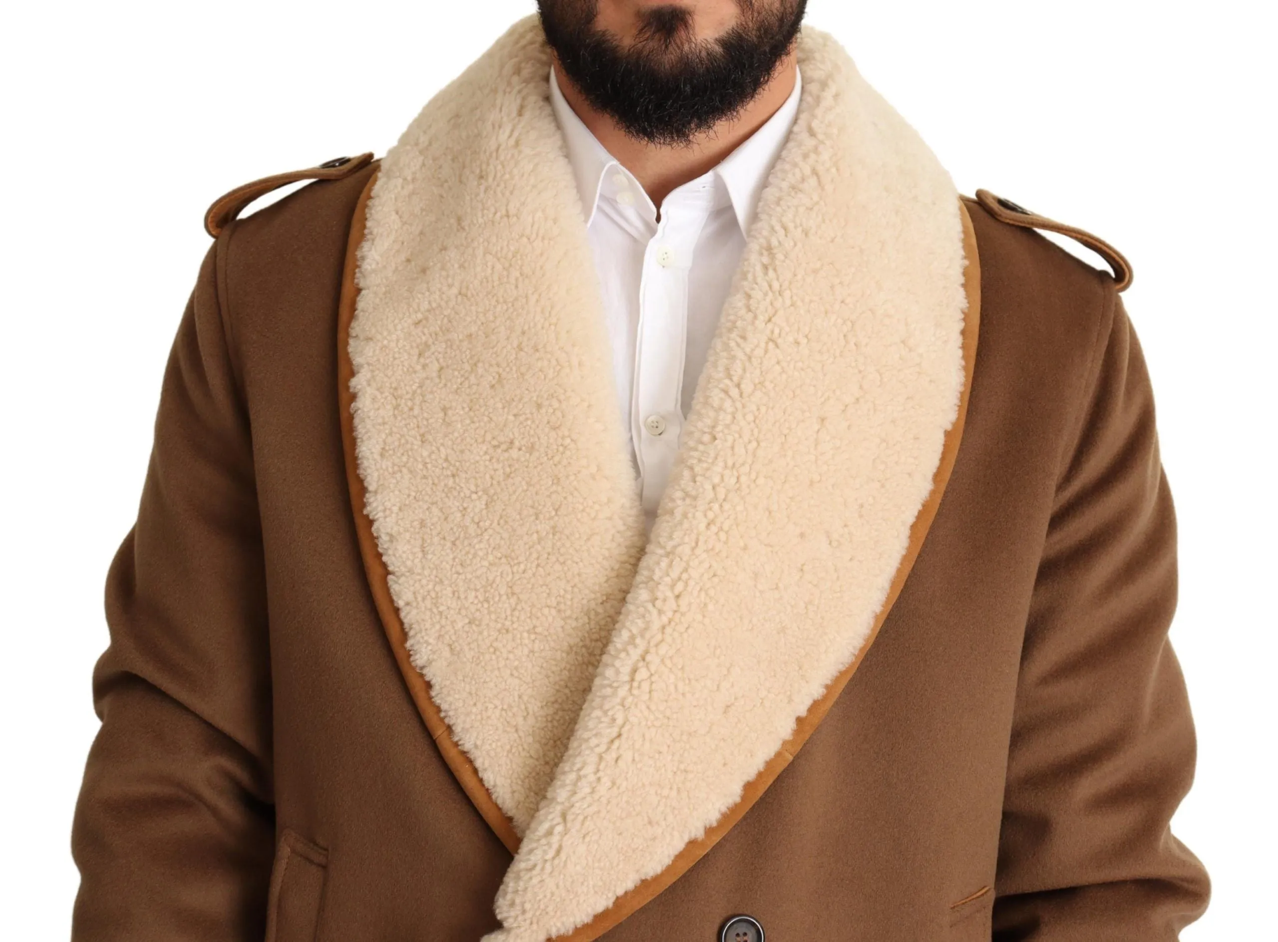 Elegant Double Breasted Shearling Jacket sold by Louxly product image thumbnail 4