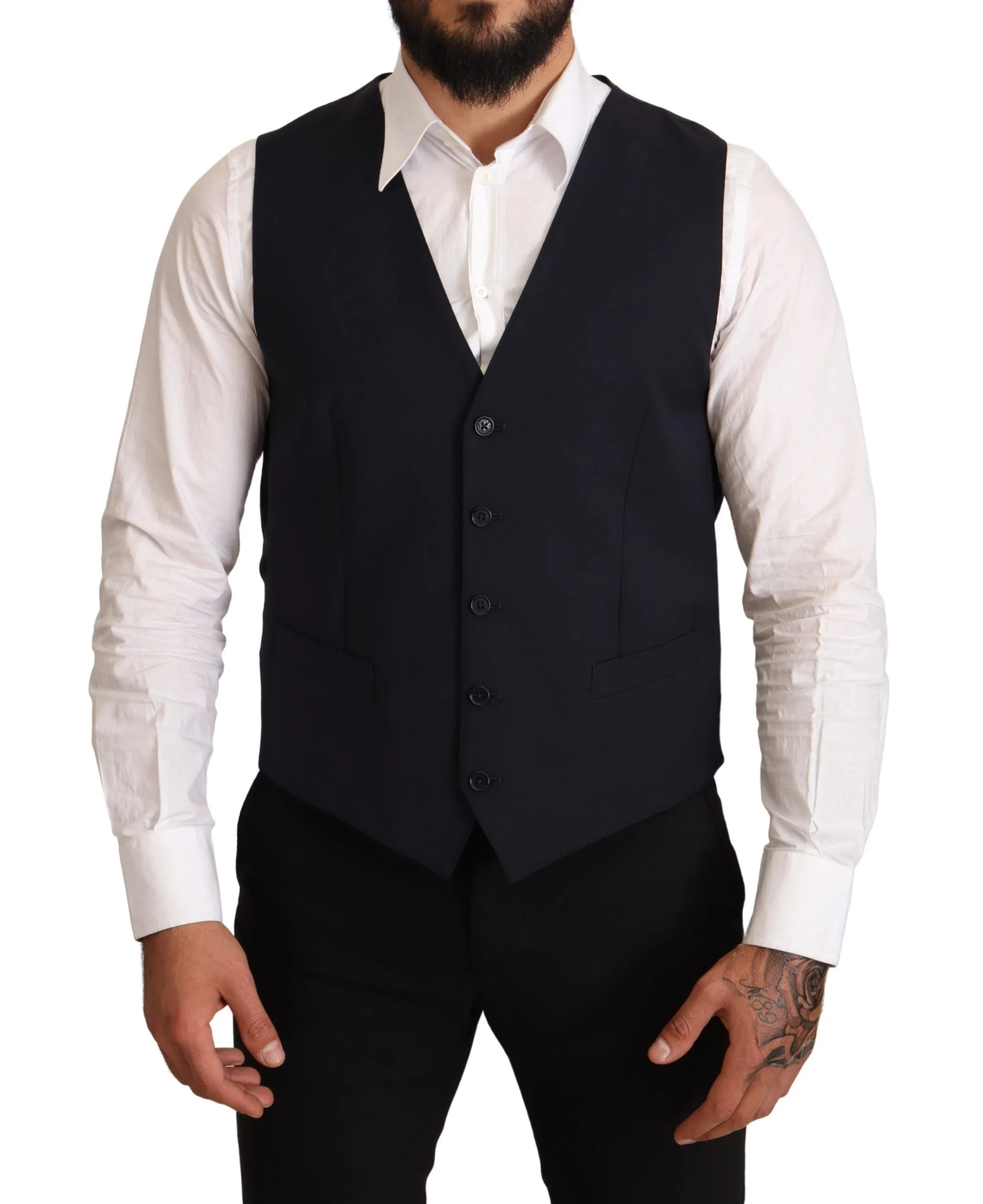 Elegant Dark Blue Wool Blend Martini Suit sold by Louxly product image thumbnail 5