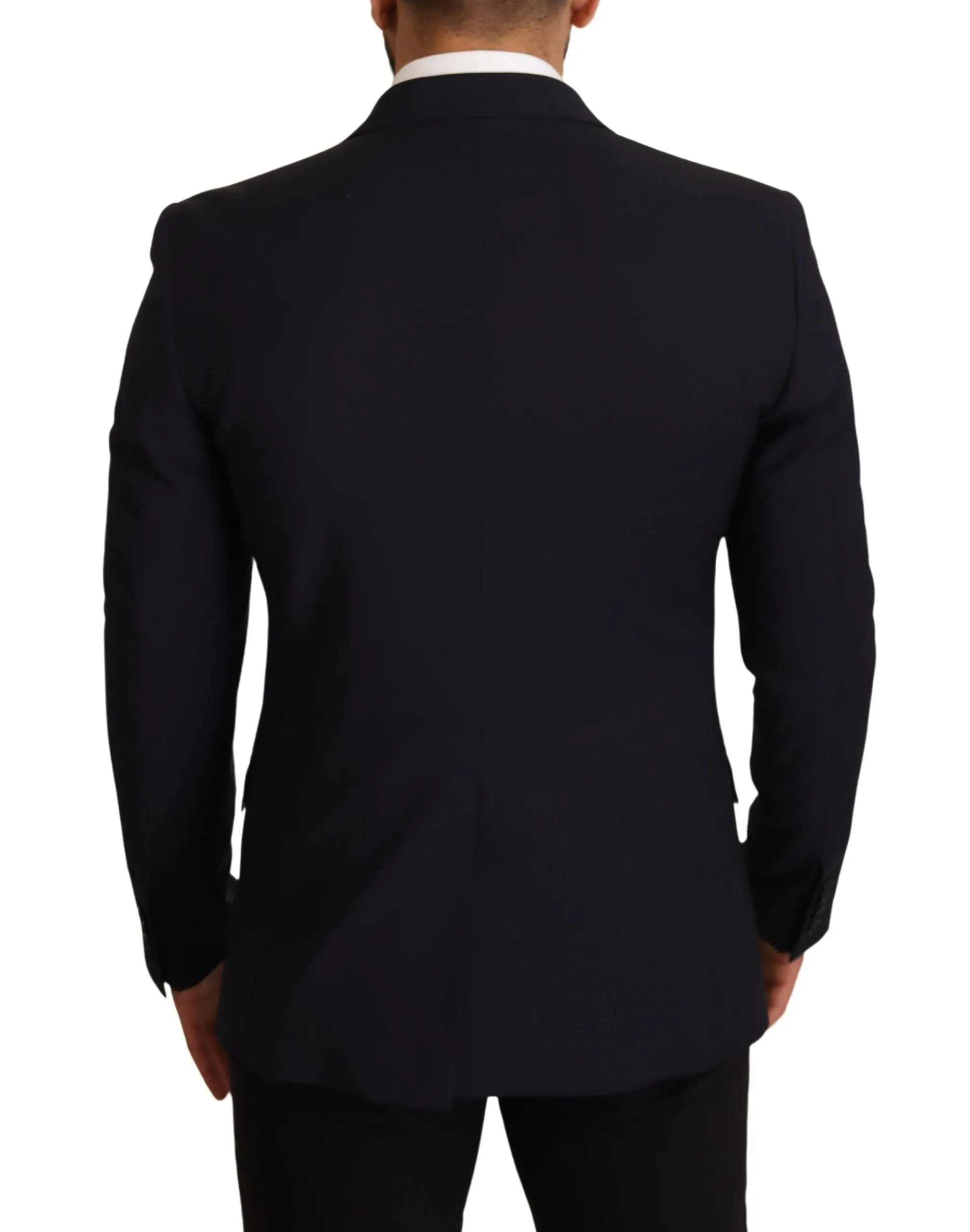Elegant Dark Blue Wool Blend Martini Suit sold by Louxly product image thumbnail 2
