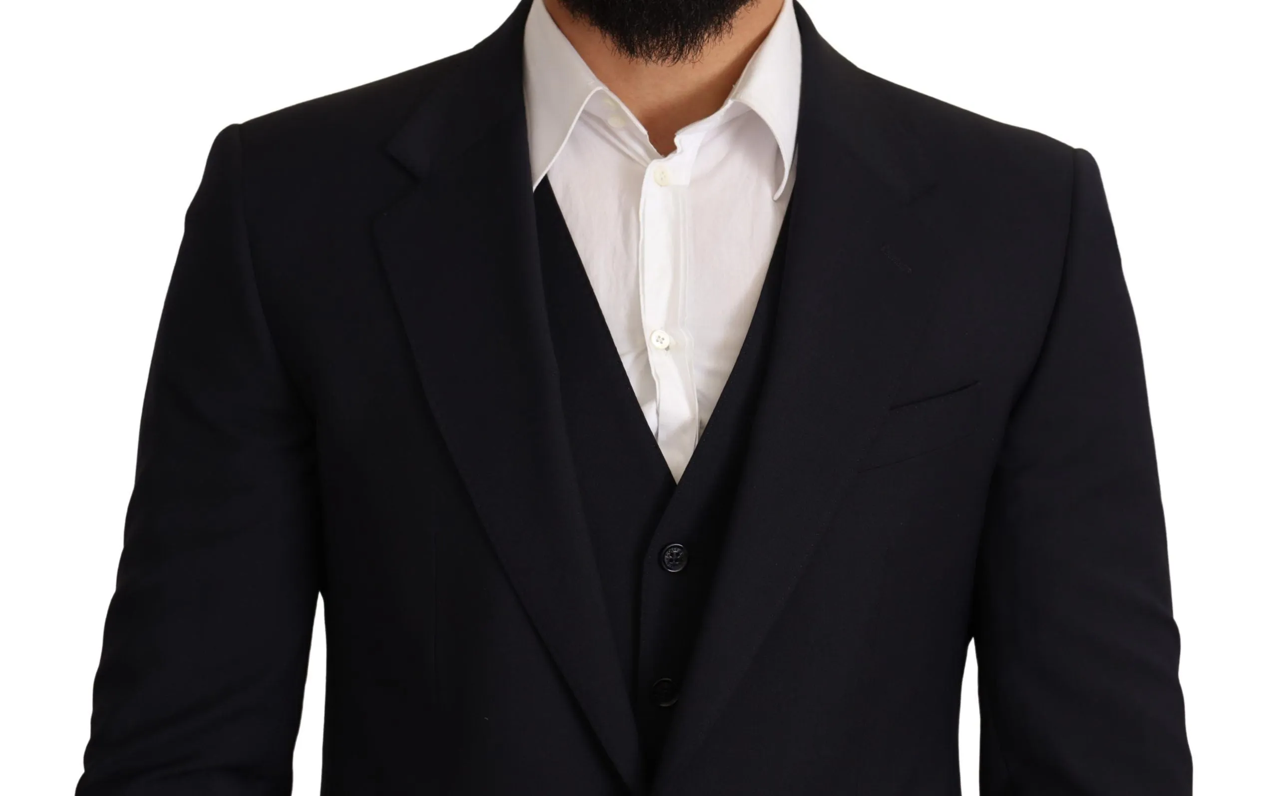 Elegant Dark Blue Wool Blend Martini Suit sold by Louxly product image thumbnail 3