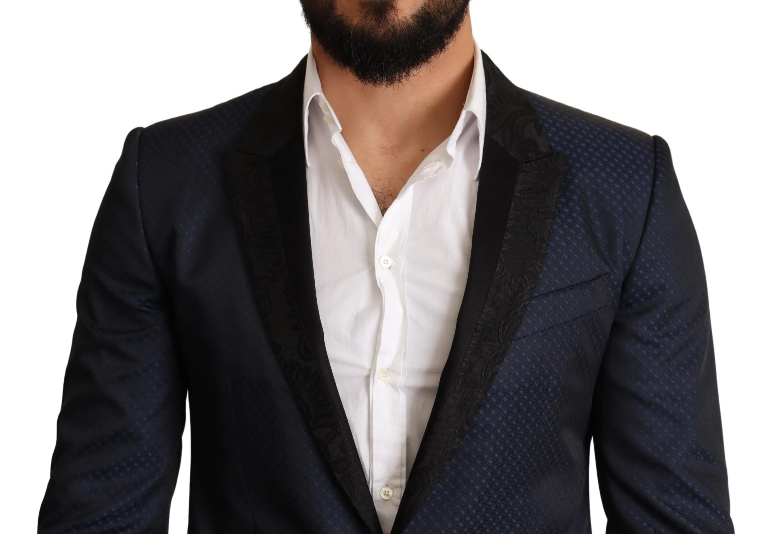 Elegant Blue Slim Fit Martini Blazer sold by Louxly product image thumbnail 4