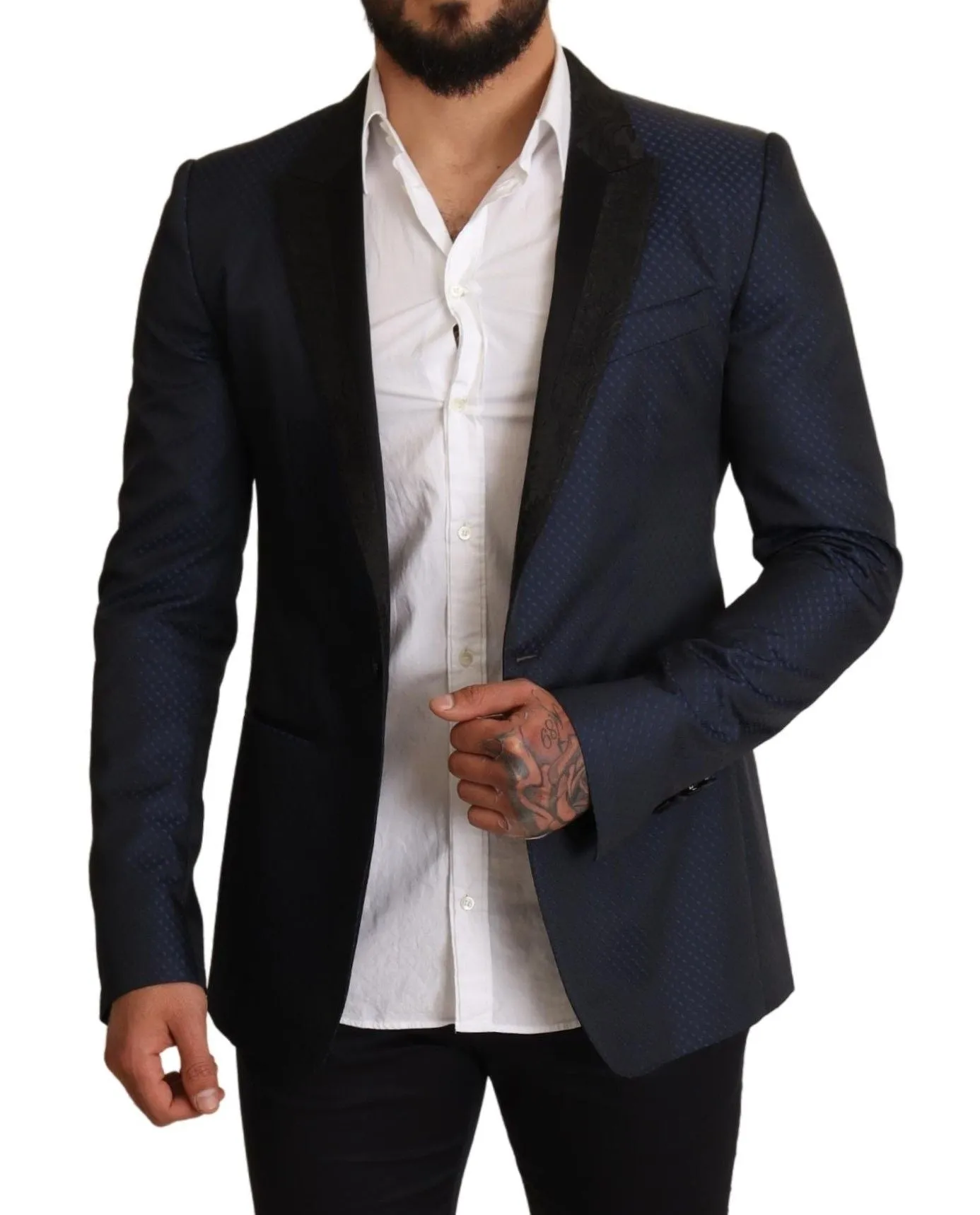 Elegant Blue Slim Fit Martini Blazer sold by Louxly product image thumbnail 5