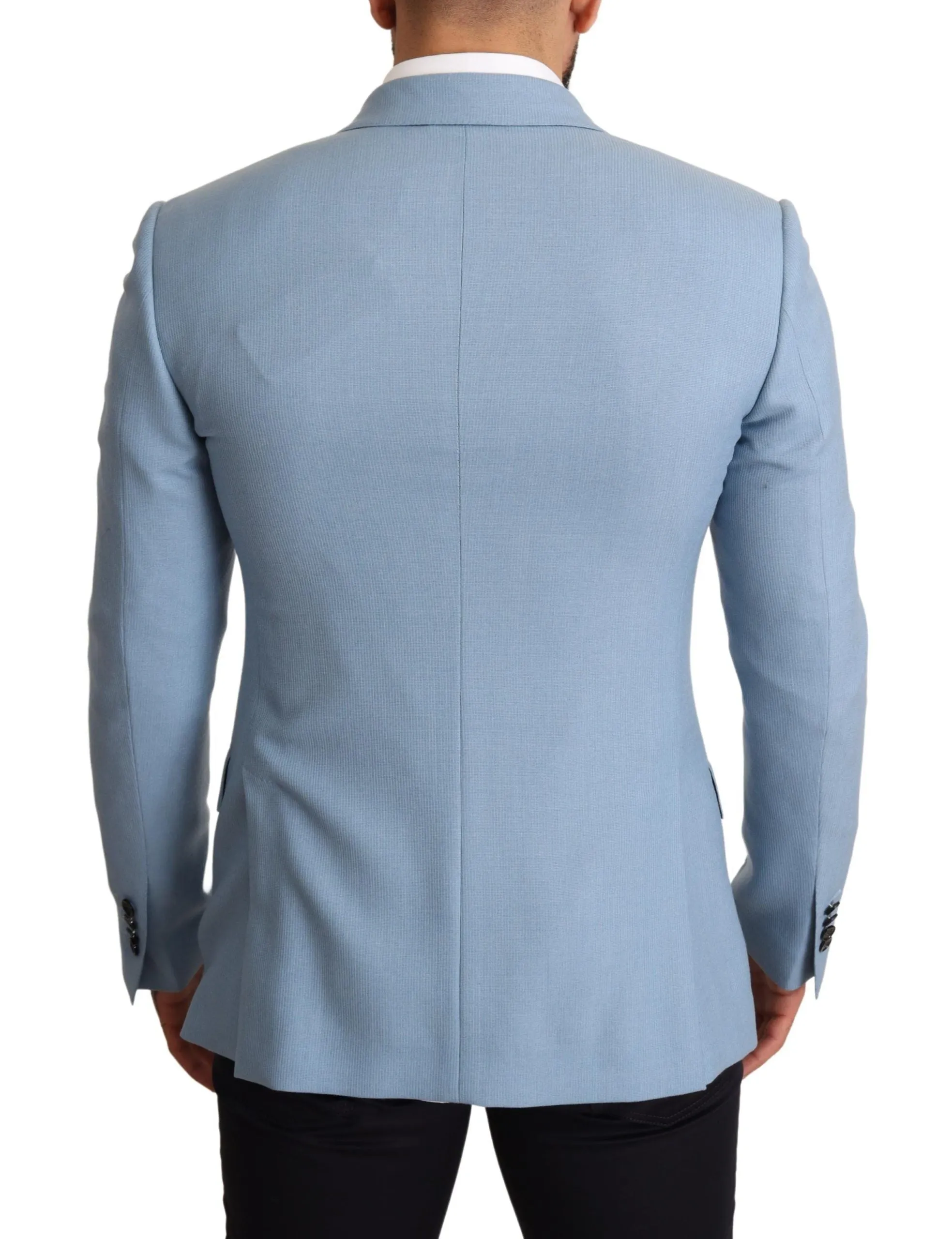 Elegant Blue Cashmere-Silk Men's Blazer sold by Louxly product image thumbnail 3