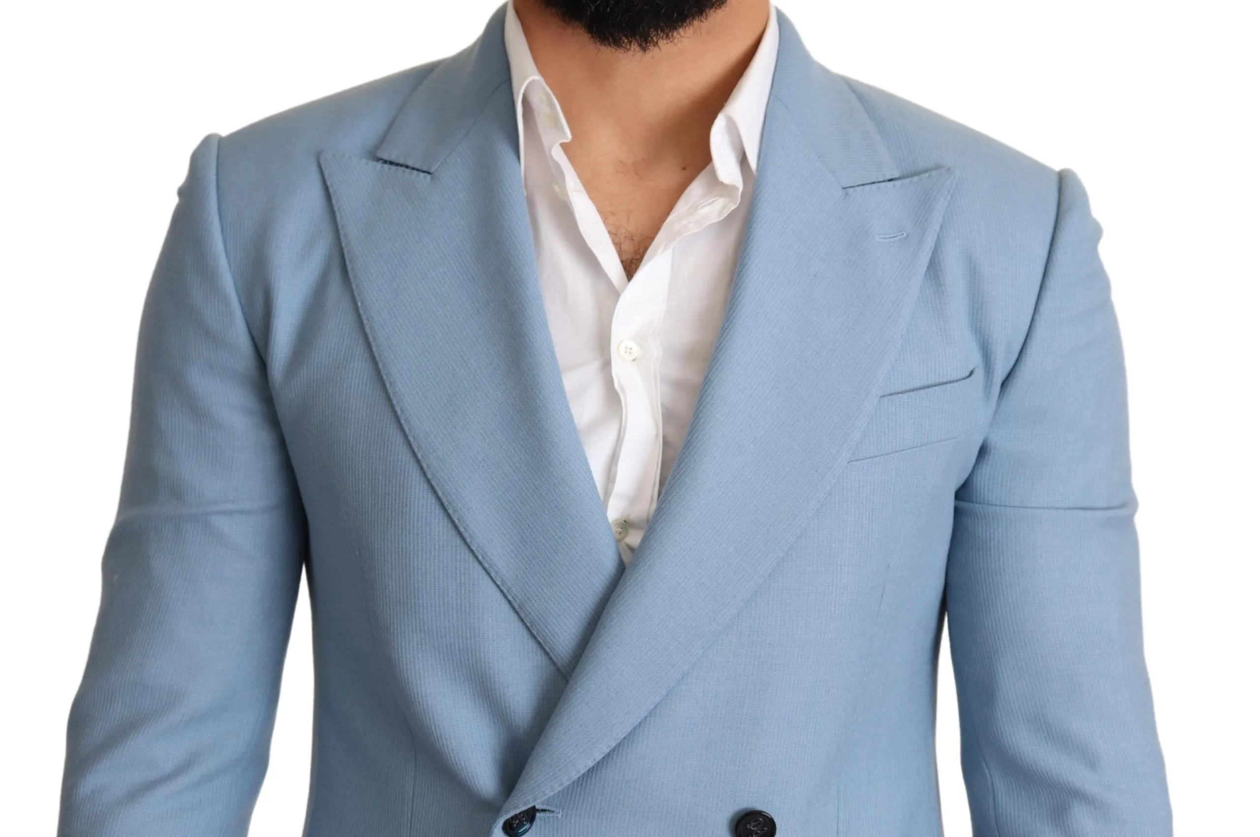Elegant Blue Cashmere-Silk Men's Blazer sold by Louxly product image thumbnail 4