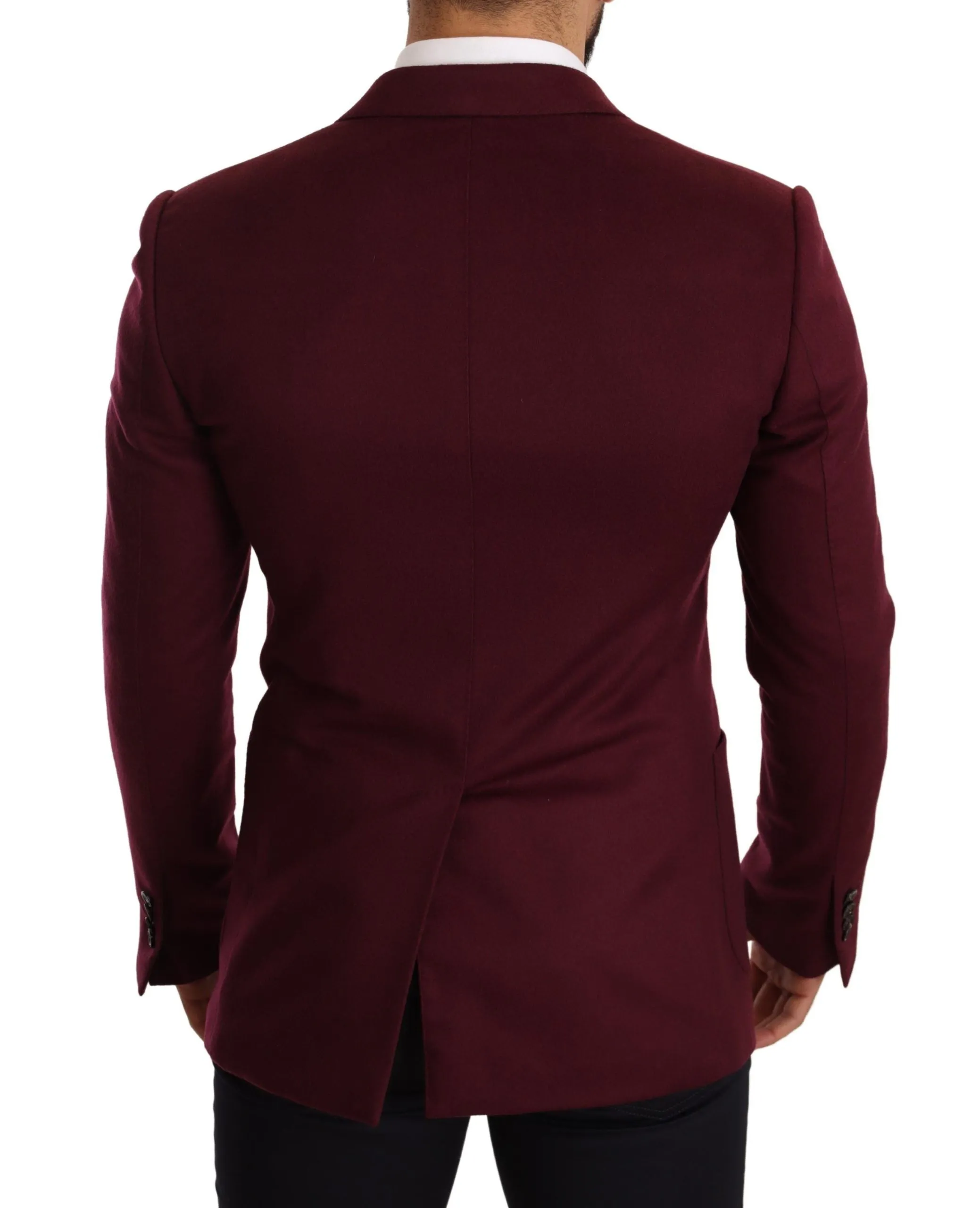 Elegant Maroon Bordeaux Cashmere Blazer sold by Louxly product image thumbnail 3