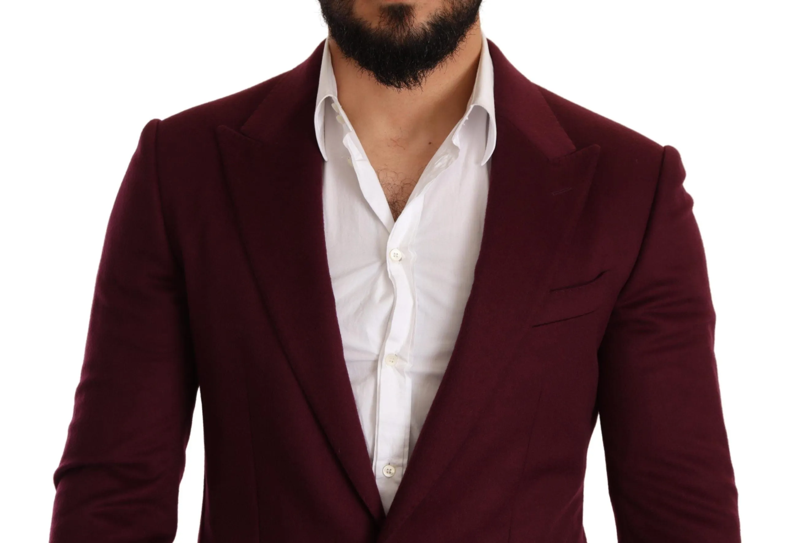 Elegant Maroon Bordeaux Cashmere Blazer sold by Louxly product image thumbnail 4