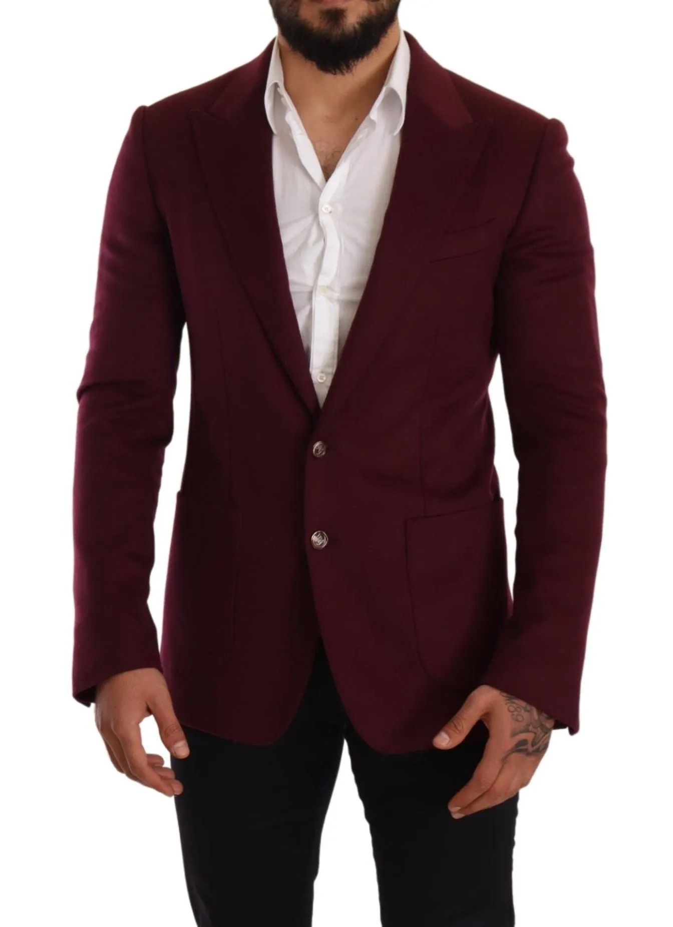 Elegant Maroon Bordeaux Cashmere Blazer sold by Louxly product image thumbnail 5
