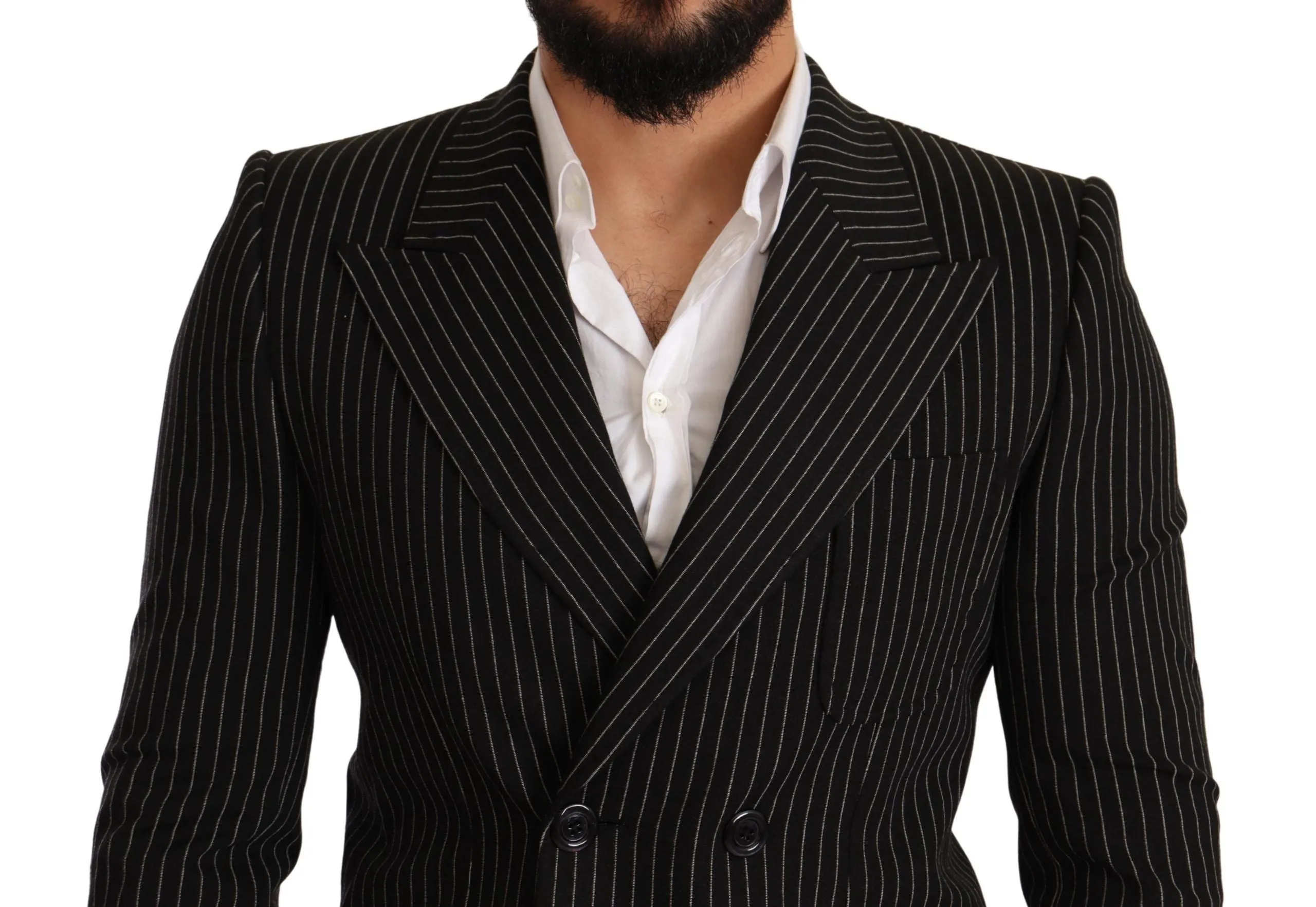Elegant Striped Wool Blazer with Silk Lining sold by Louxly product image thumbnail 4