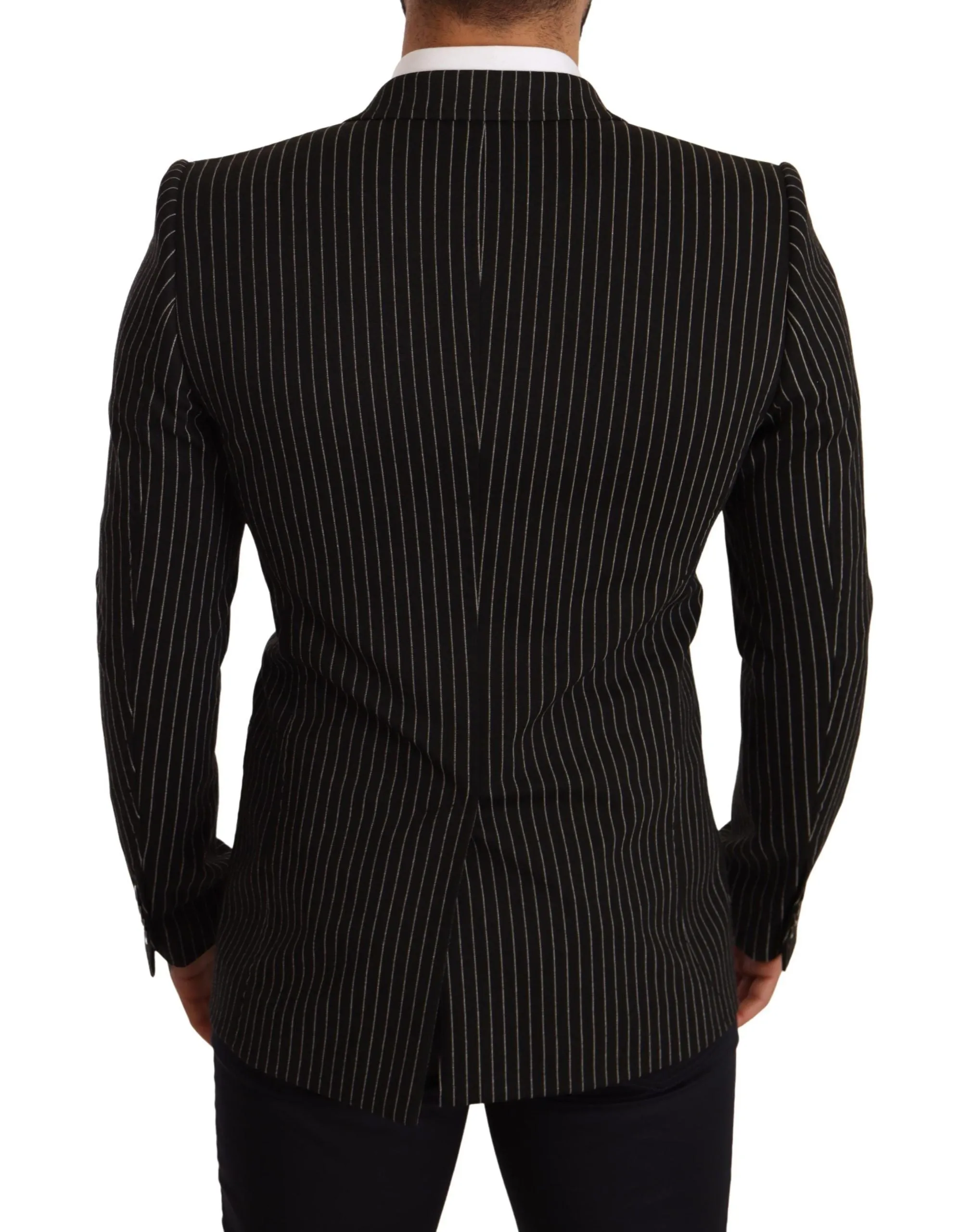 Elegant Striped Wool Blazer with Silk Lining sold by Louxly product image thumbnail 3