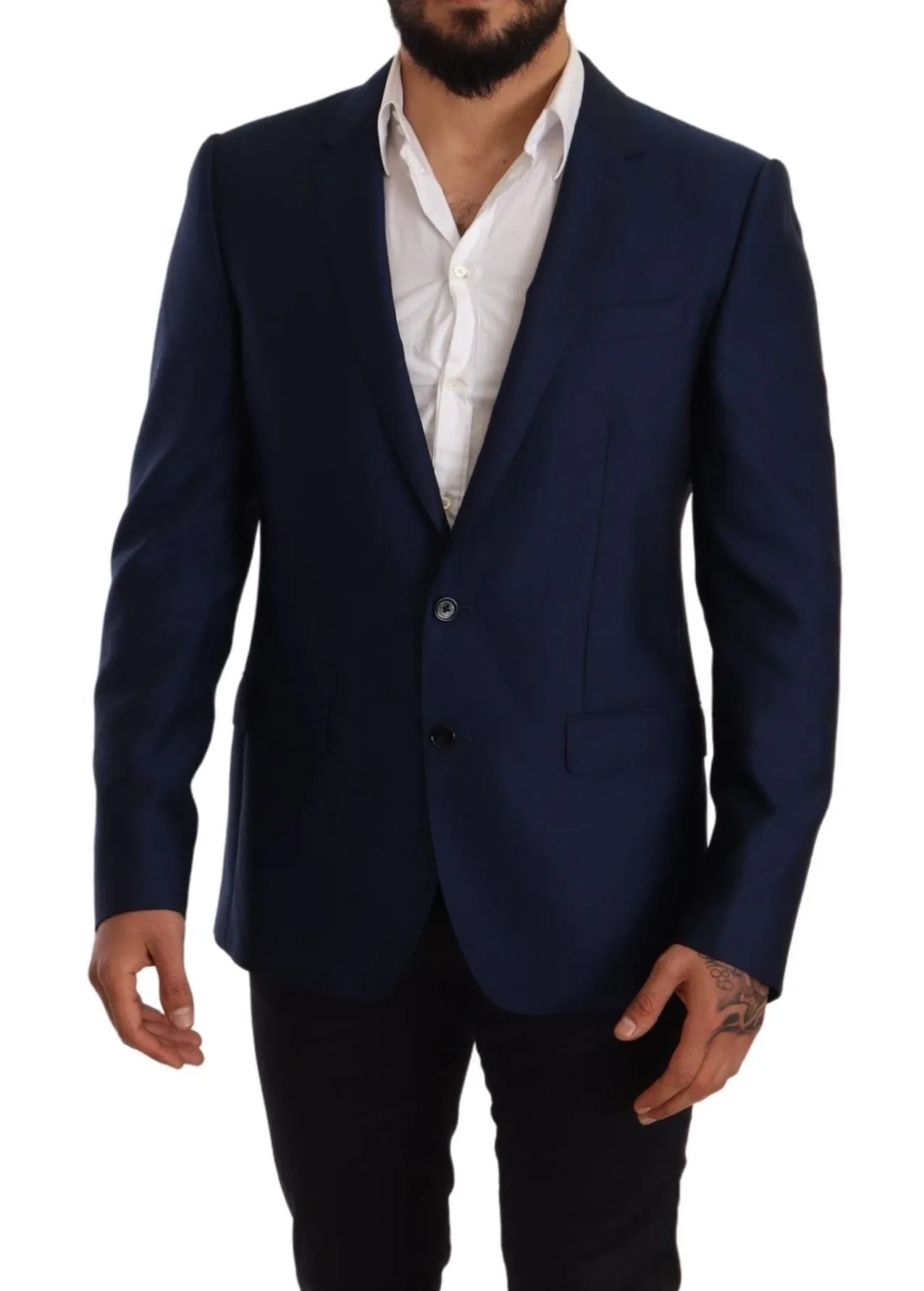 Elegant Blue Virgin Wool Martini Blazer sold by Louxly product image thumbnail 4
