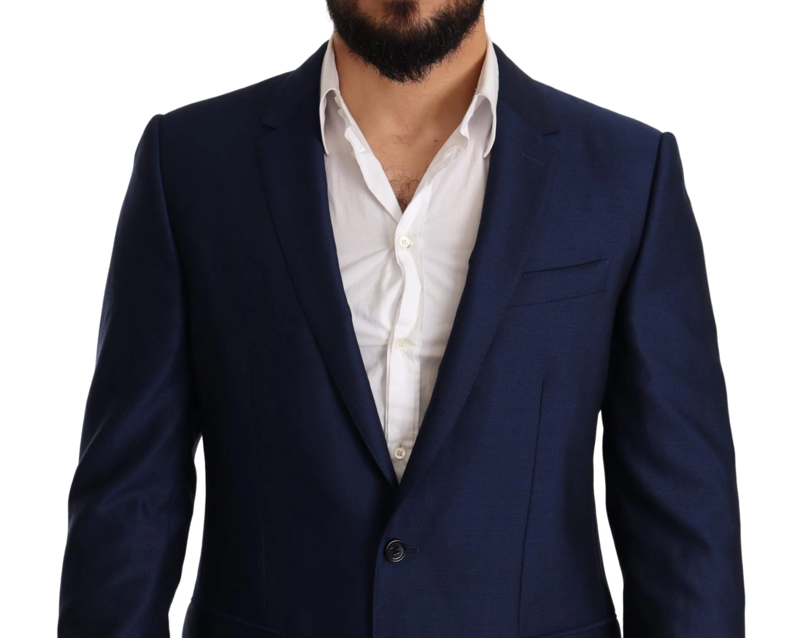 Elegant Blue Virgin Wool Martini Blazer sold by Louxly product image thumbnail 3