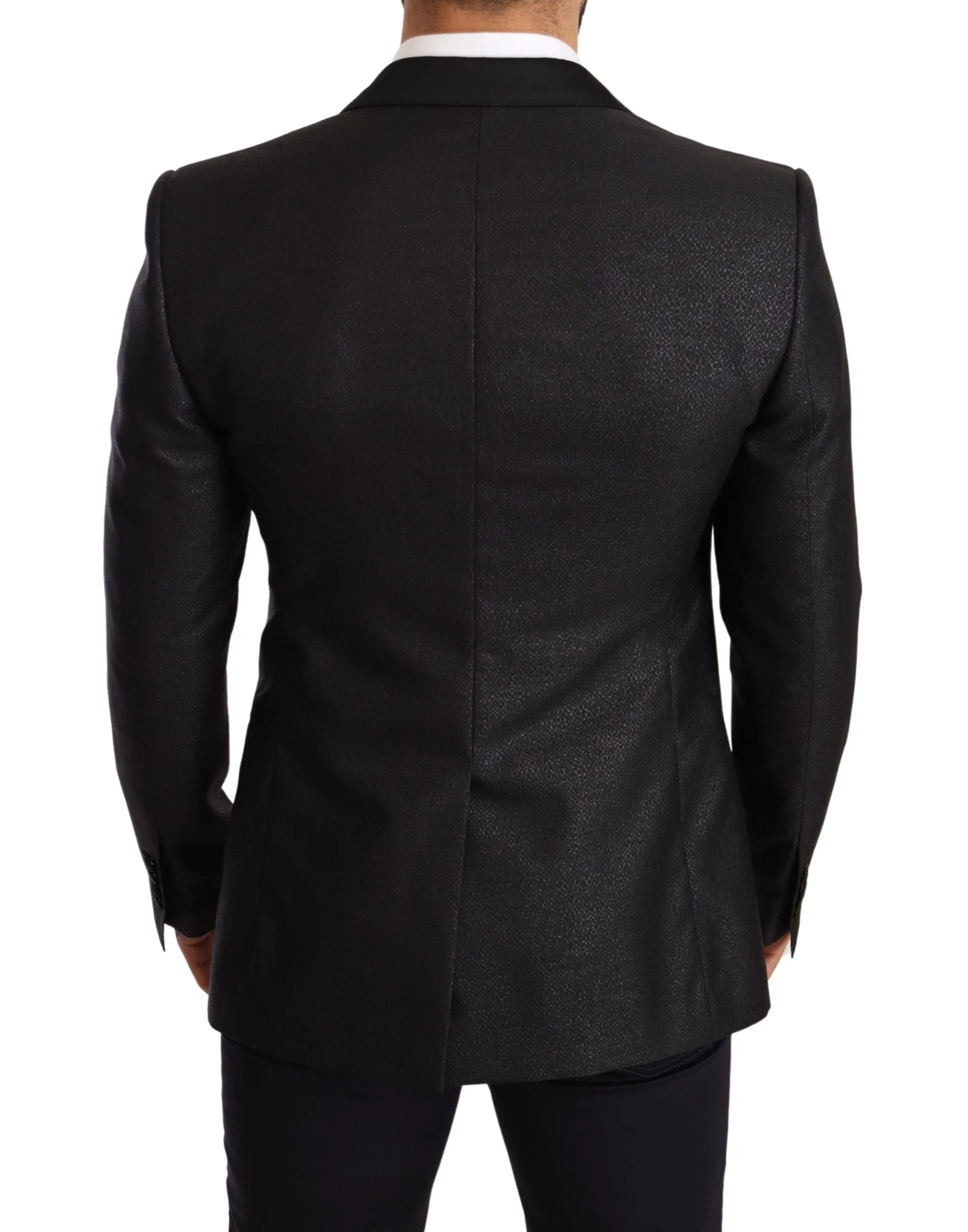 Elegant Black Metallic Slim Fit Blazer Jacket sold by Louxly product image thumbnail 3