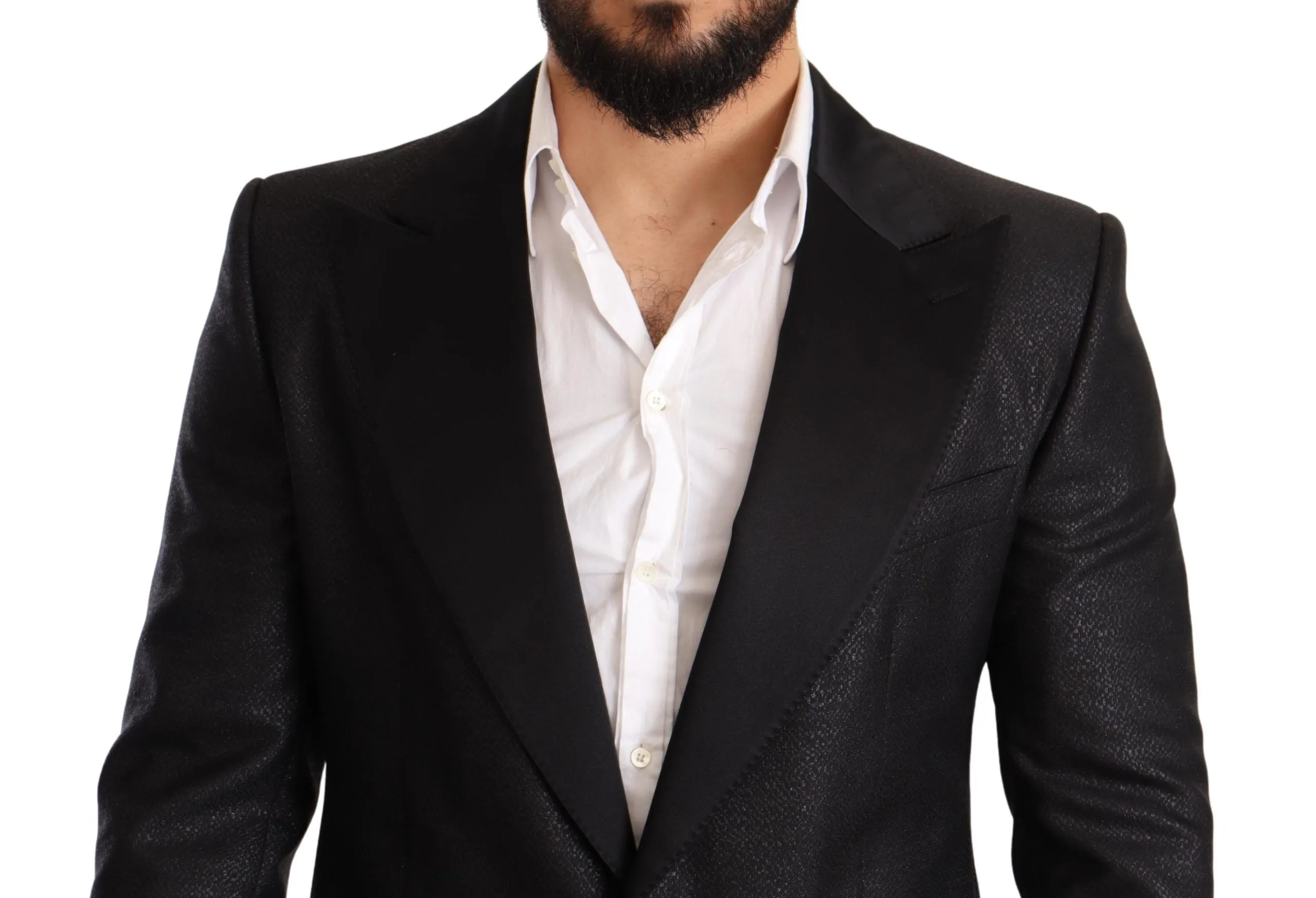 Elegant Black Metallic Slim Fit Blazer Jacket sold by Louxly product image thumbnail 4